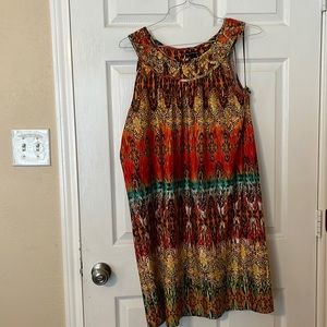 Multi colored knee length dress very comfortable